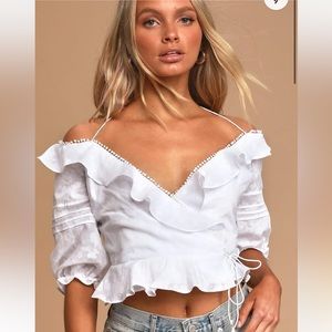 LULUS WHITE OFF THE SHOULDER TOP